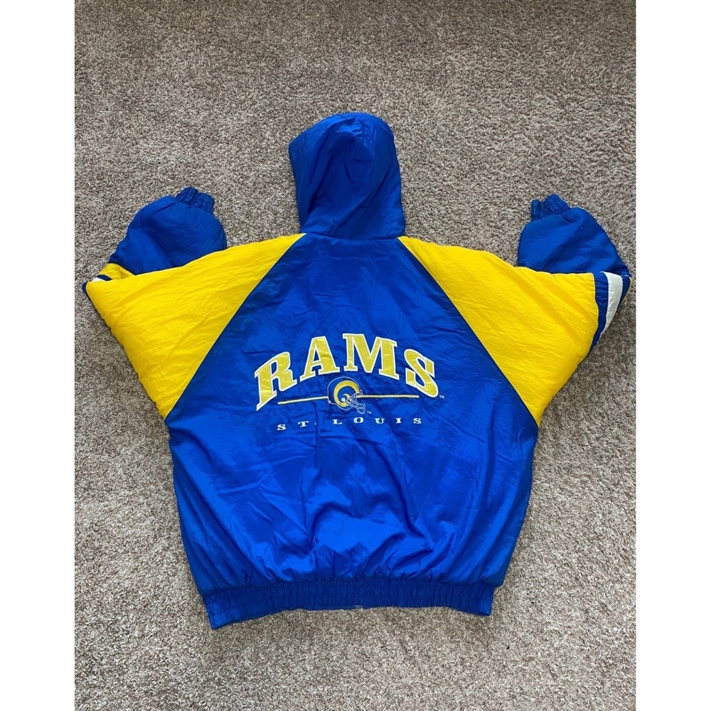Vintage 1990's St. Louis Rams Logo 7 NFL "Game Day" Puffer Jacket Men's Size XL‎